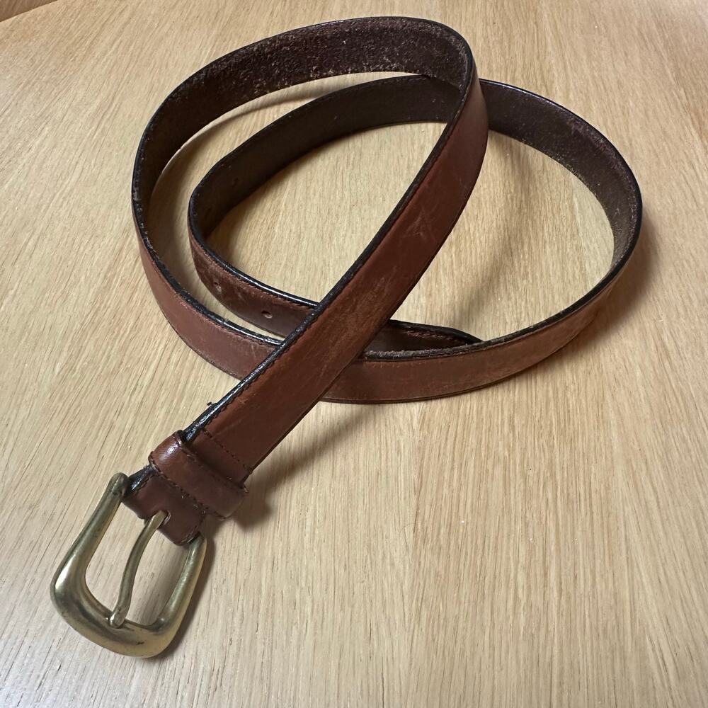 Leather Belt | Gold Hardwear Classic Western Casual Business